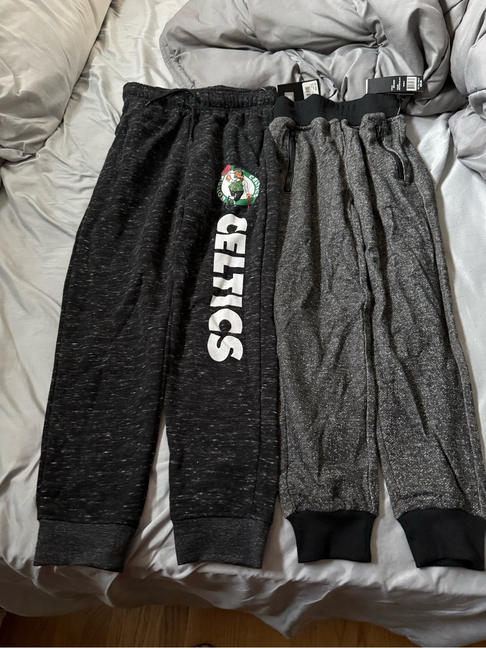 A NWT pair of joggers  Black and grey  Kids Jogger Sweatpants